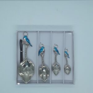 Metal Measuring Spoons Set Blue Bird