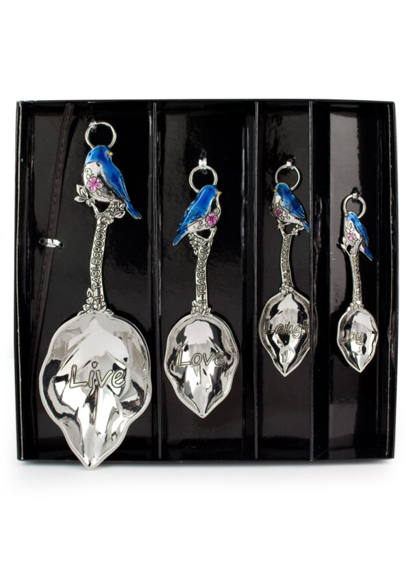 Metal Measuring Spoons Set Blue Bird - Image 3