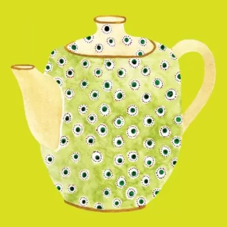 Lime Teapot Tea Towel