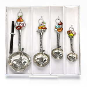 Metal Measuring Spoons colourful Sweets and treats set of 4