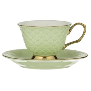 Cup & Saucer Ripple Pistachio