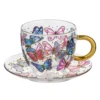 Ashdene D/Walled Butterfly  Glass Cup & Sauce set