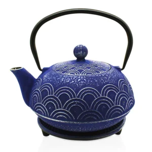 Nami Navy Blue & Silver Iron Teapot 900ml