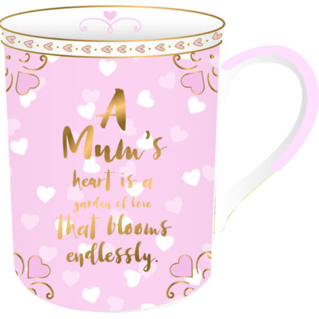 Mums Heart Mug Pink