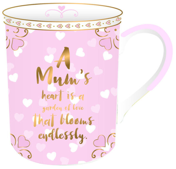 Mums Heart Mug Pink