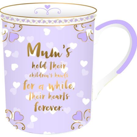 Mums Heart Mug Purple