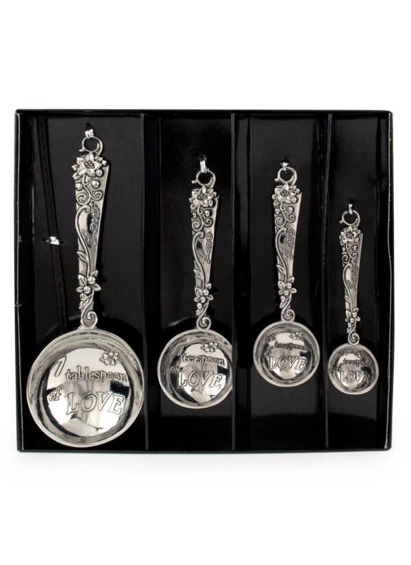 Metal Measure Spoons Set of 4 Love - Image 2
