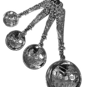 Metal Measure Spoons Set of 4 Love