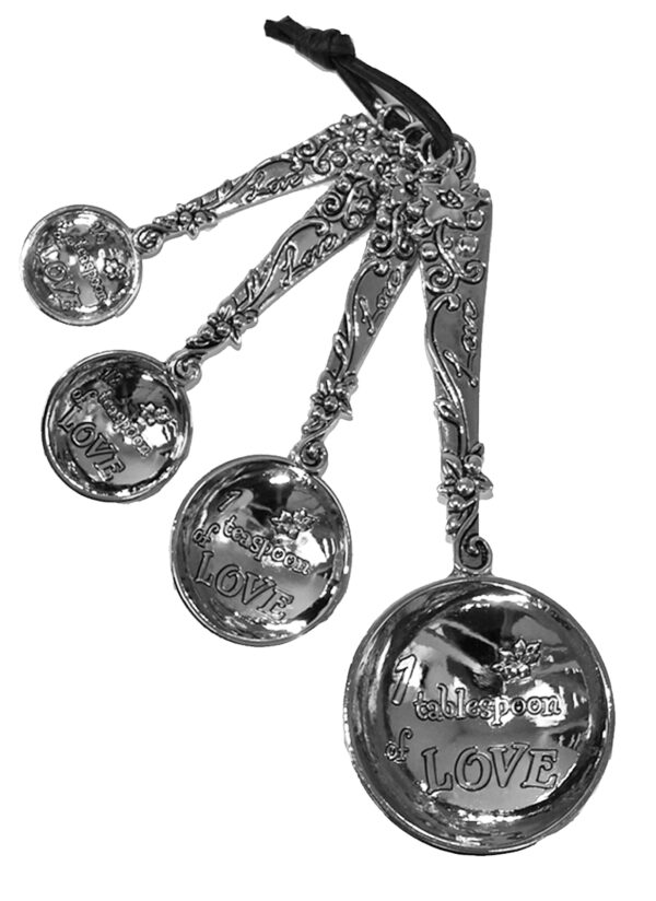 Metal Measure Spoons Set of 4 Love