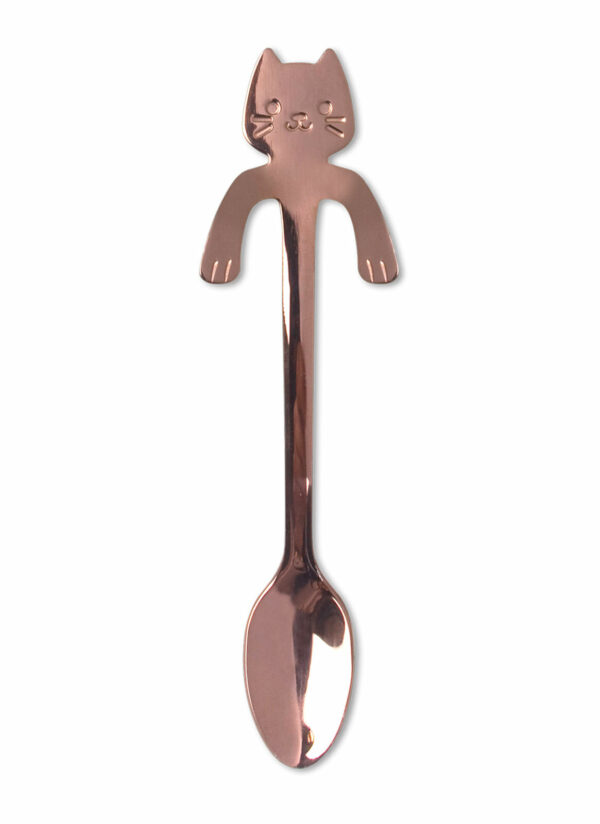 Sentimental Funny Hanging Cup Tea Spoon Cat Rose Gold