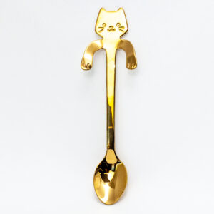 Sentimental Funny Hanging Cup Tea Spoon Cat GOLD