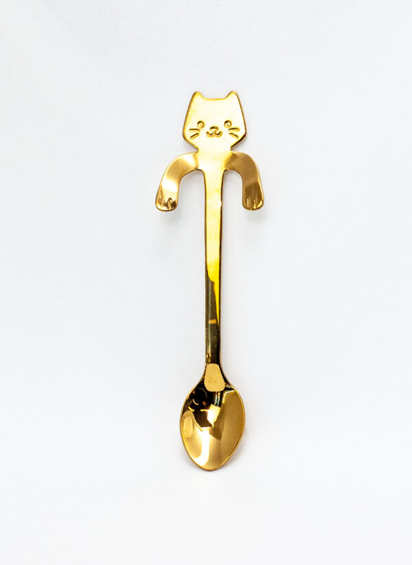 Sentimental Funny Hanging Cup Tea Spoon Cat GOLD