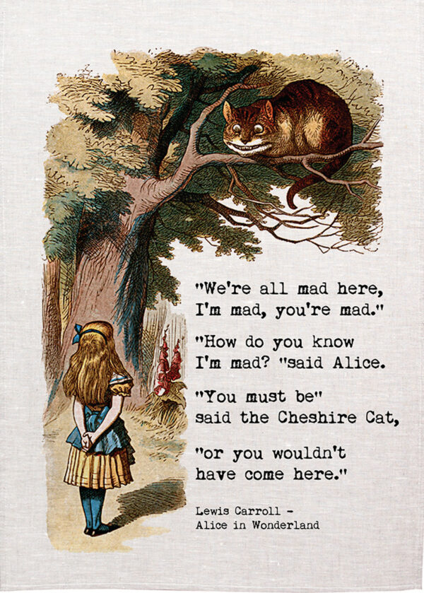 Alice In wonderland Tea towel MAD