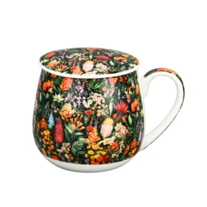 Tea Infuser Mug Blu Hen Bone China