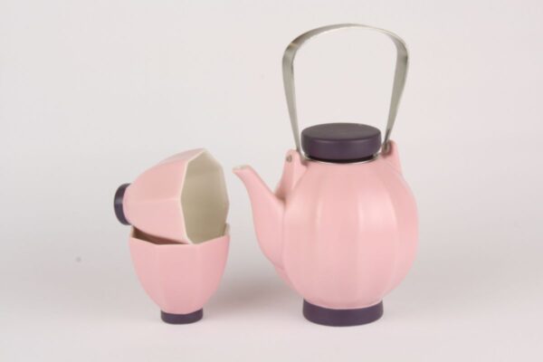 BUDDHIST PINK LANTERN 2 CUP TEASET