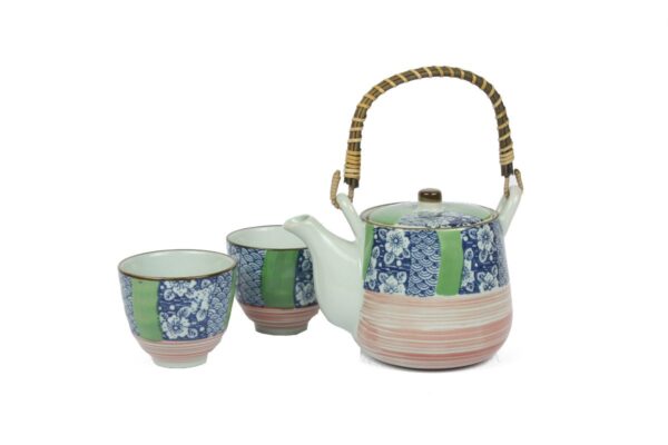 JAPANESE HAND PAINT LANBU 2 CUP TEASET