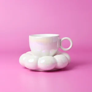Cute Lottie Pearl White Mug & Saucer Set