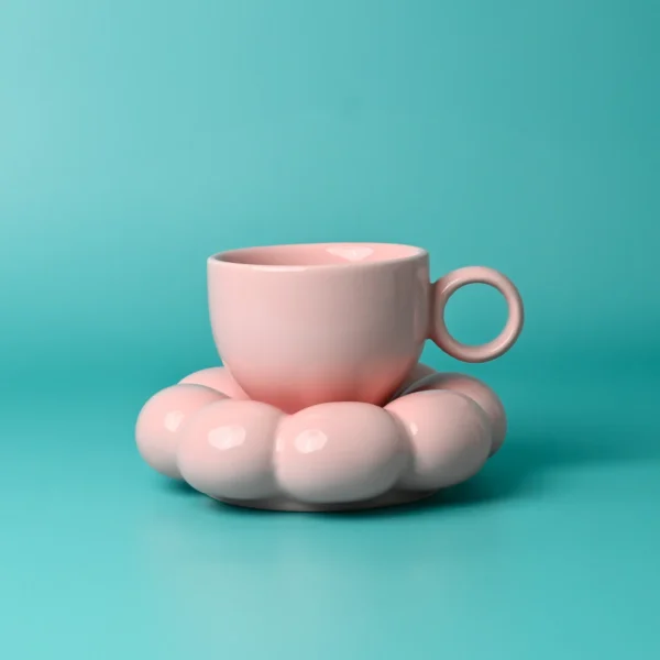 Cute Lottie Mug & Saucer Set - Pink
