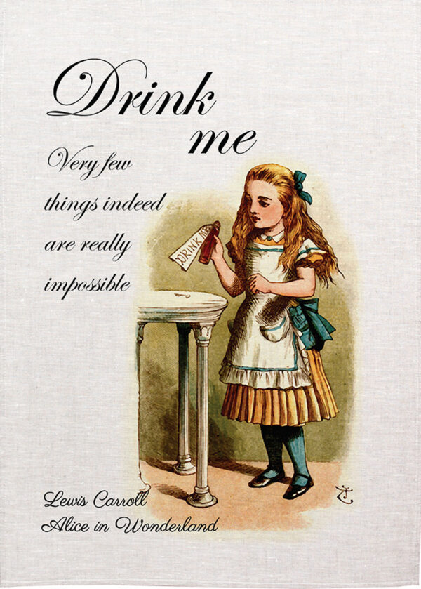 Alice In wonderland Tea towel Drink me