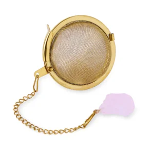 Crystal Tea Ball Infuser on Chain (Rose Quartz)