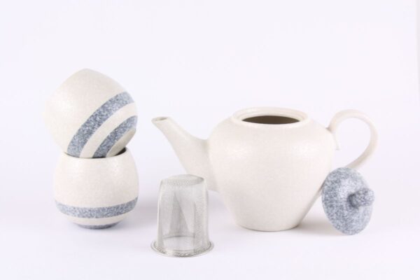 WHITE MARBLE 2 CUP TEA SET - Image 2