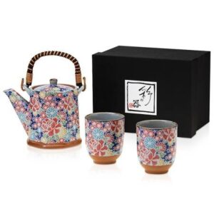Japanese Yuzen Blue Tea Set