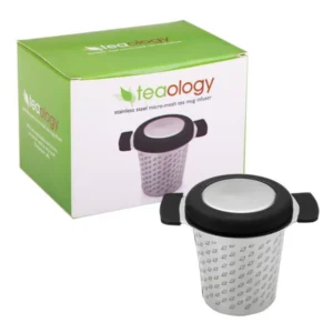 TEAOLOGY STAINLESS STEEL MICRO-MESH TEA MUG INFUSER W/ LID
