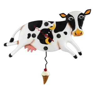 "Bessy Cow" Clock Hand-Painted Vintage-Inspired Wall Clock