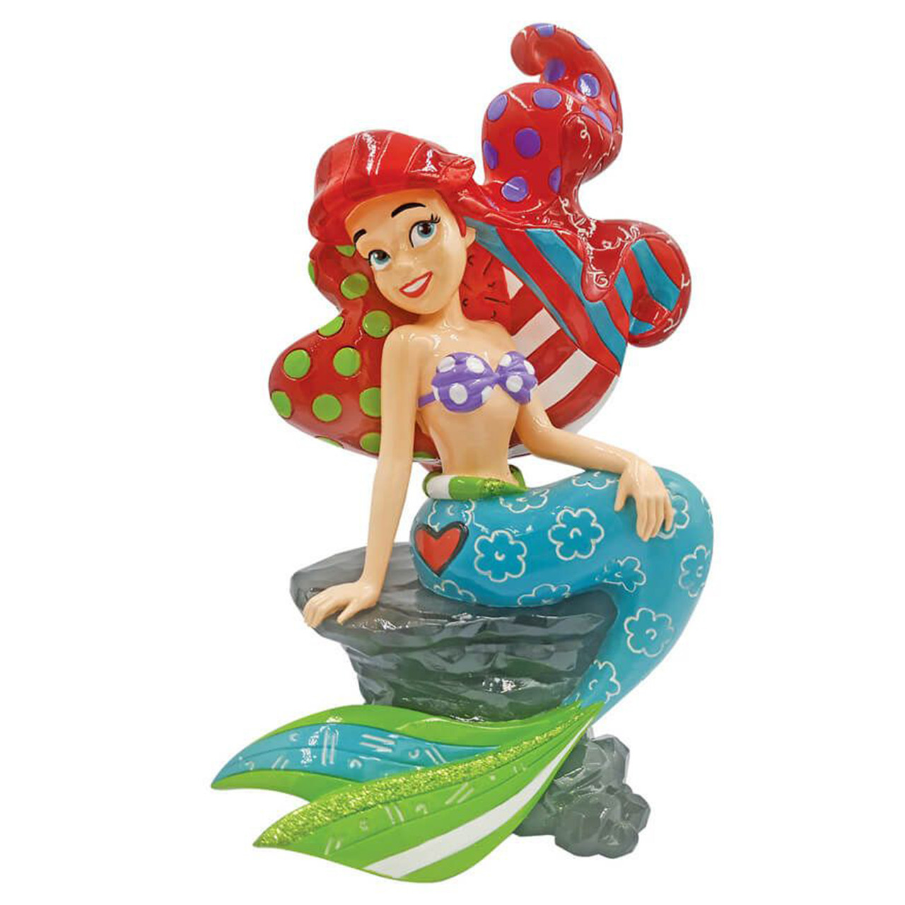 Large Ariel on Rock Figurine Closeup