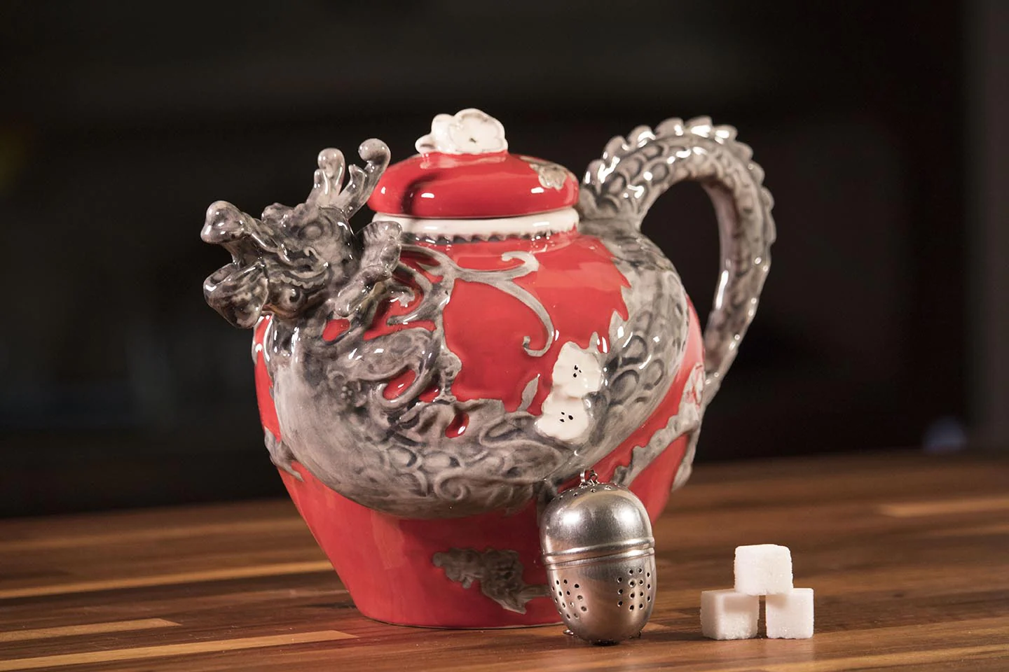 CHINESE RED DRAGON TEAPOT - Image 2
