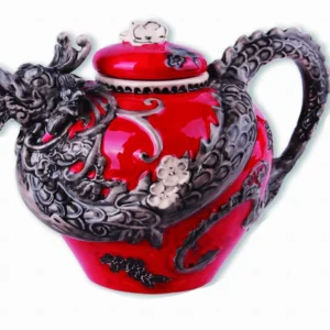 CHINESE RED DRAGON TEAPOT