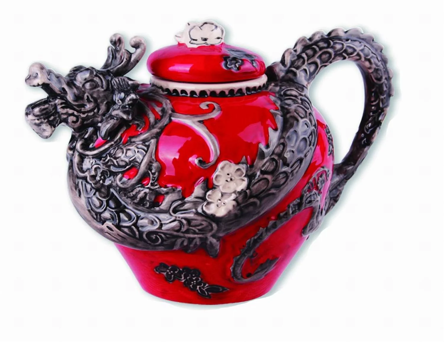 CHINESE RED DRAGON TEAPOT