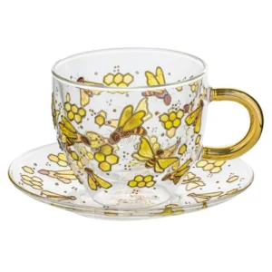 Ashdene D/Walled Natures Keepers Bee Glass Cup & Saucer
