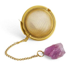 Crystal Tea Ball Infuser on Chain (Amethyst Purple)