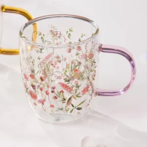 Wildflowers Blush D/Walled Glass Mug