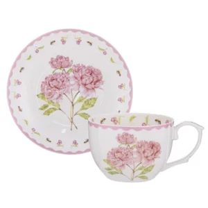 Garden Bouquet Peony Pink Cup & Saucer