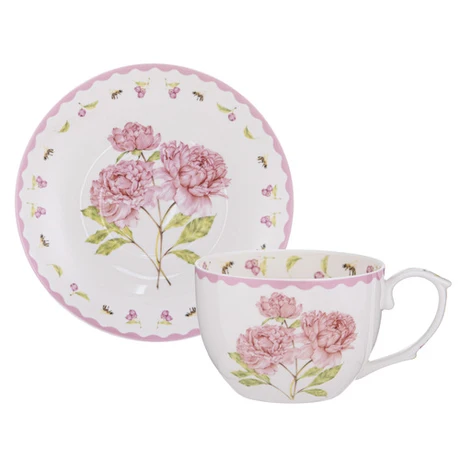 Garden Bouquet Peony Pink Cup & Saucer