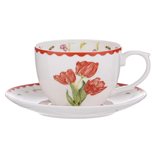 Garden Bouquet Tulip Red Cup & Saucer