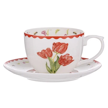 Garden Bouquet Tulip Red Cup & Saucer - Image 2