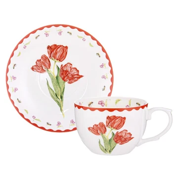 Garden Bouquet Tulip Red Cup & Saucer - Image 3