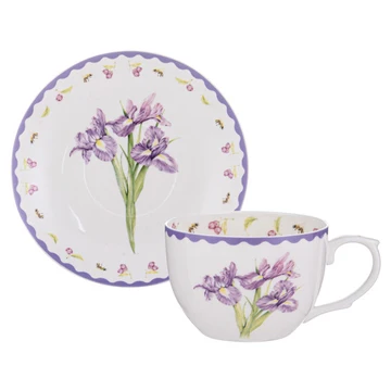 Garden Bouquet Iris Purple Cup & Saucer - Image 2