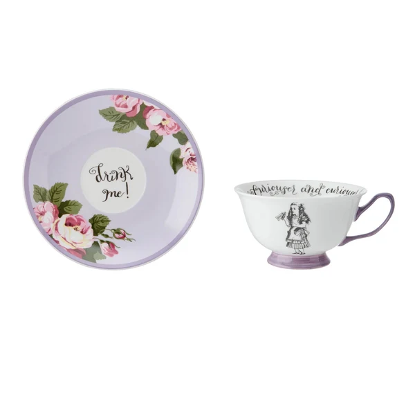 V&A Alice In Wonderland Bone China Tea Cup & Saucer Set - Image 2